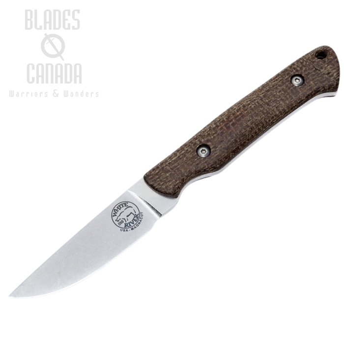 White River Small Game Fixed Blade Knife, Magnacut, Natural Micarta, Kydex Sheath White River Small Game Fixed Blade Knife, Magnacut, Natural Micarta, Kydex Sheath